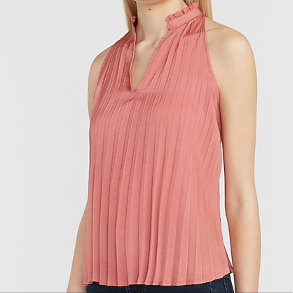 Express Pleated V-neck Trapeze Tank